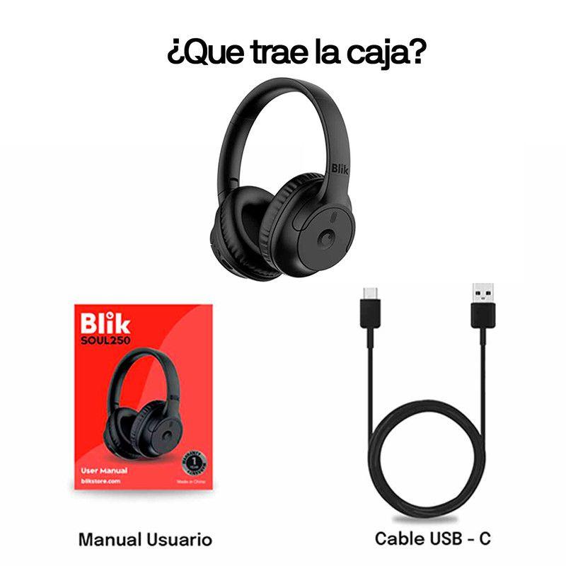 Audifonos Inalambricos Blik Soul250 Bluetooth 5.4 Alcance 10mts Bateria 20 hrs-6