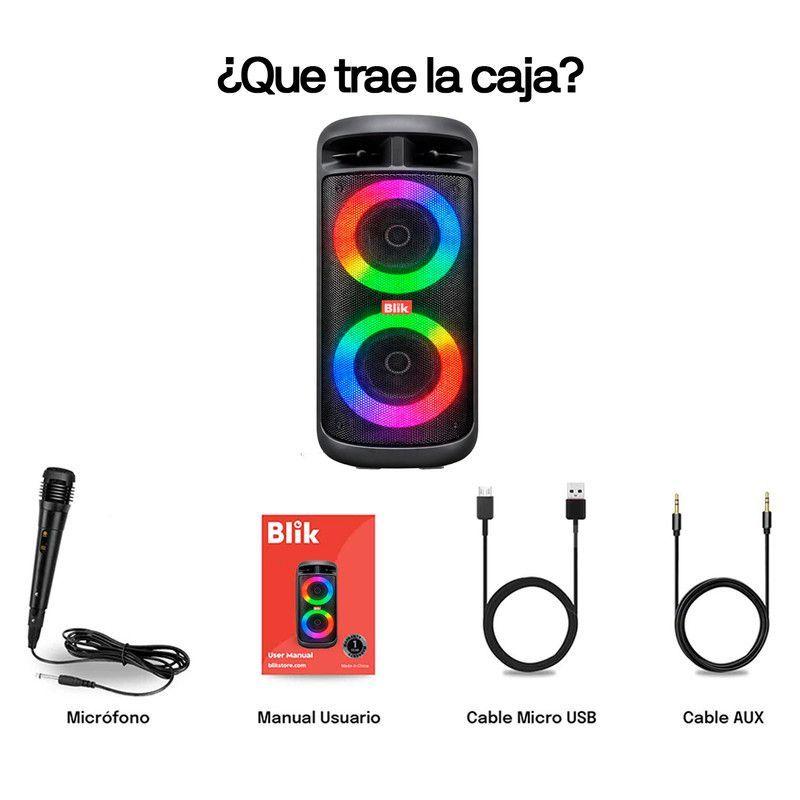Parlante Karaoke Blik Upsound3 BT 5.3 Radio TF/SD TWS RGB 5h-6