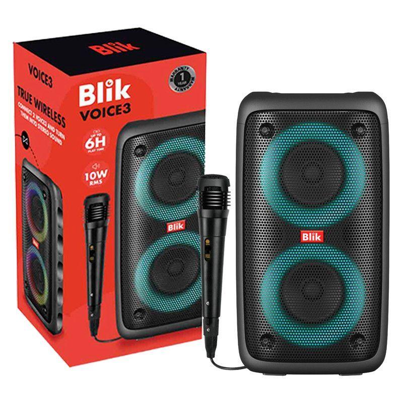 Parlante Karaoke Blik Voice3 BT 5.3 Radio TF/SD TWS RGB 7h-2