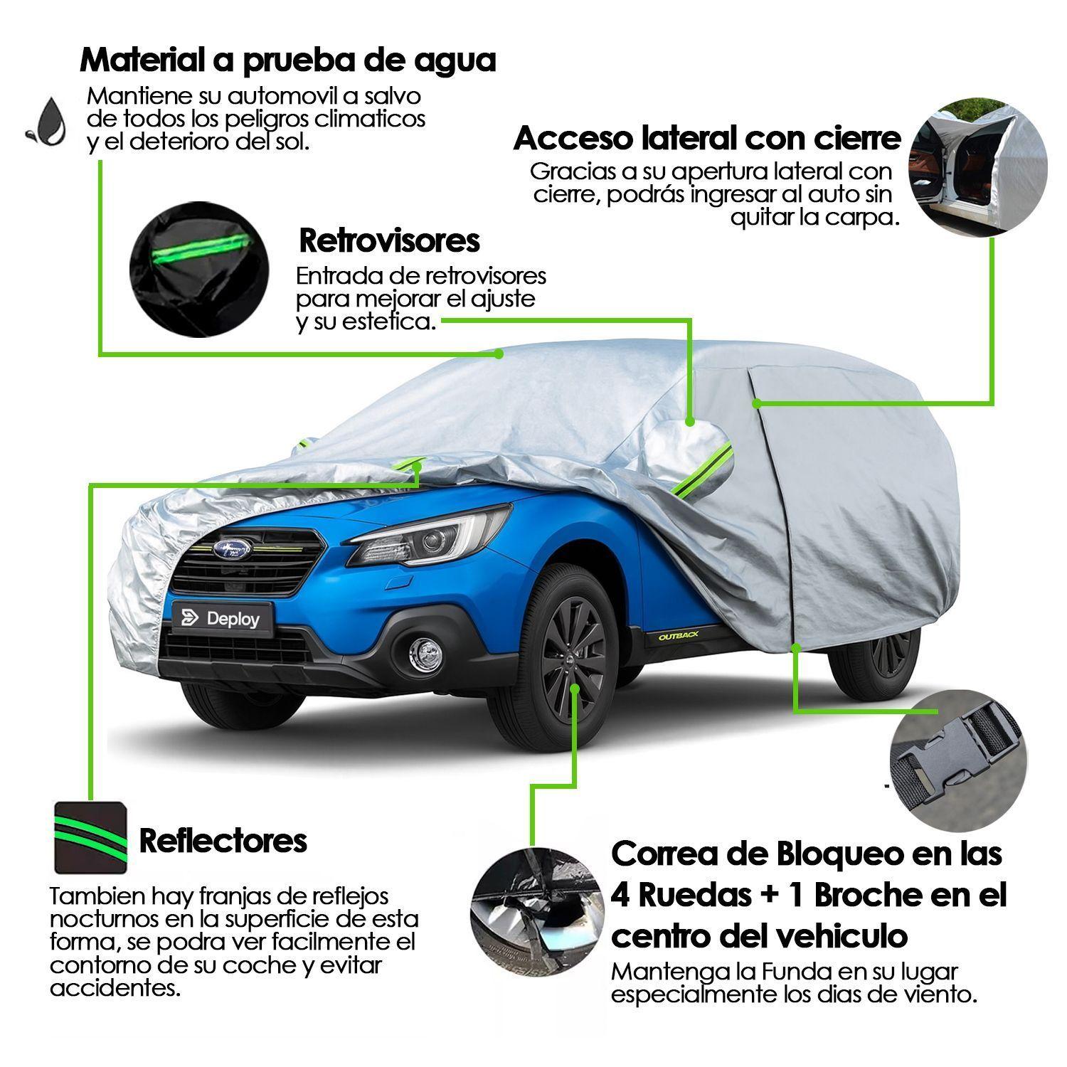 Carpa Cubre Auto Premium Resistencia Total Cierre de Cremallera Impermeable Interior Felpa-2