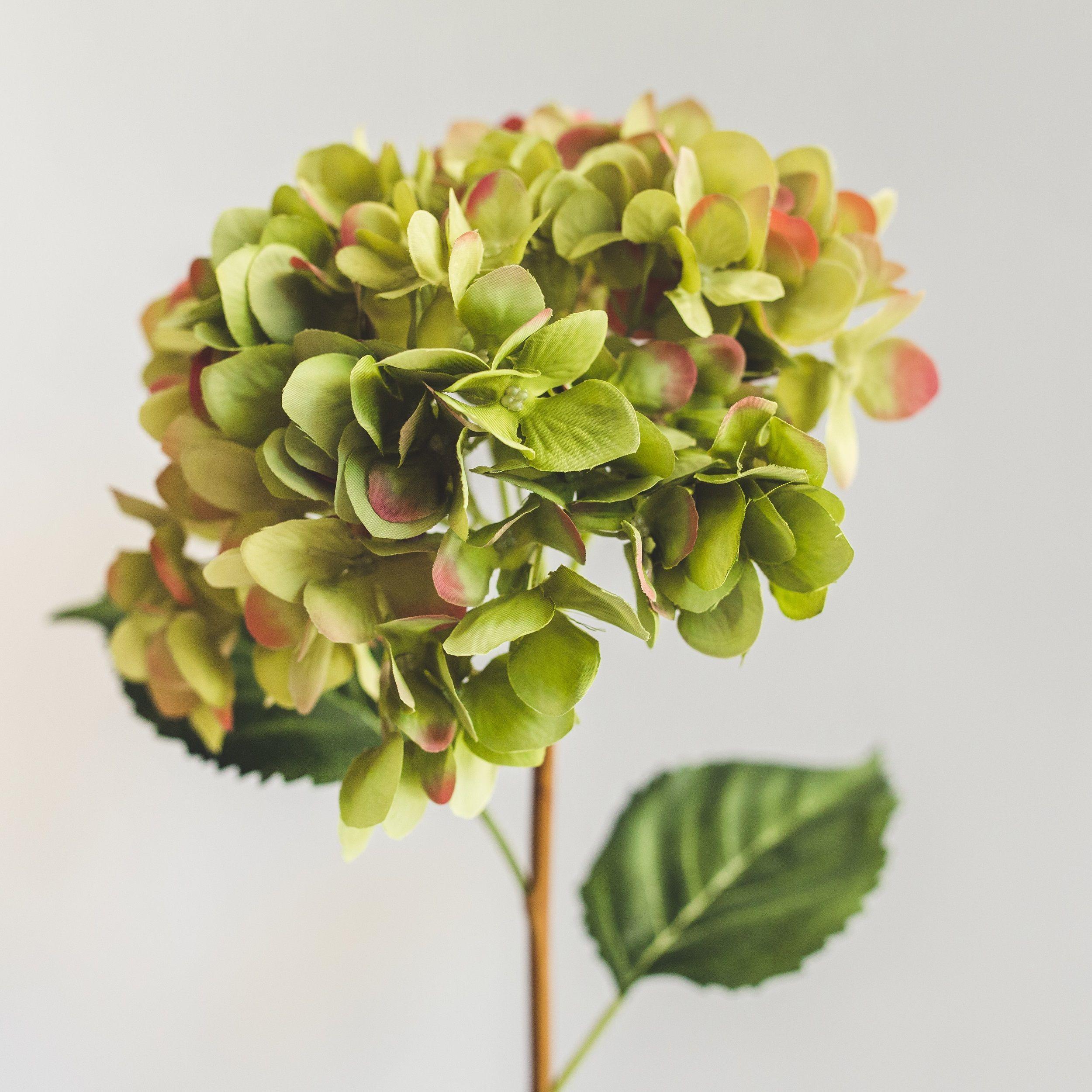 Hortensia Verde con Rosado Flor Artificial by Le Bouquet 66 cm-2