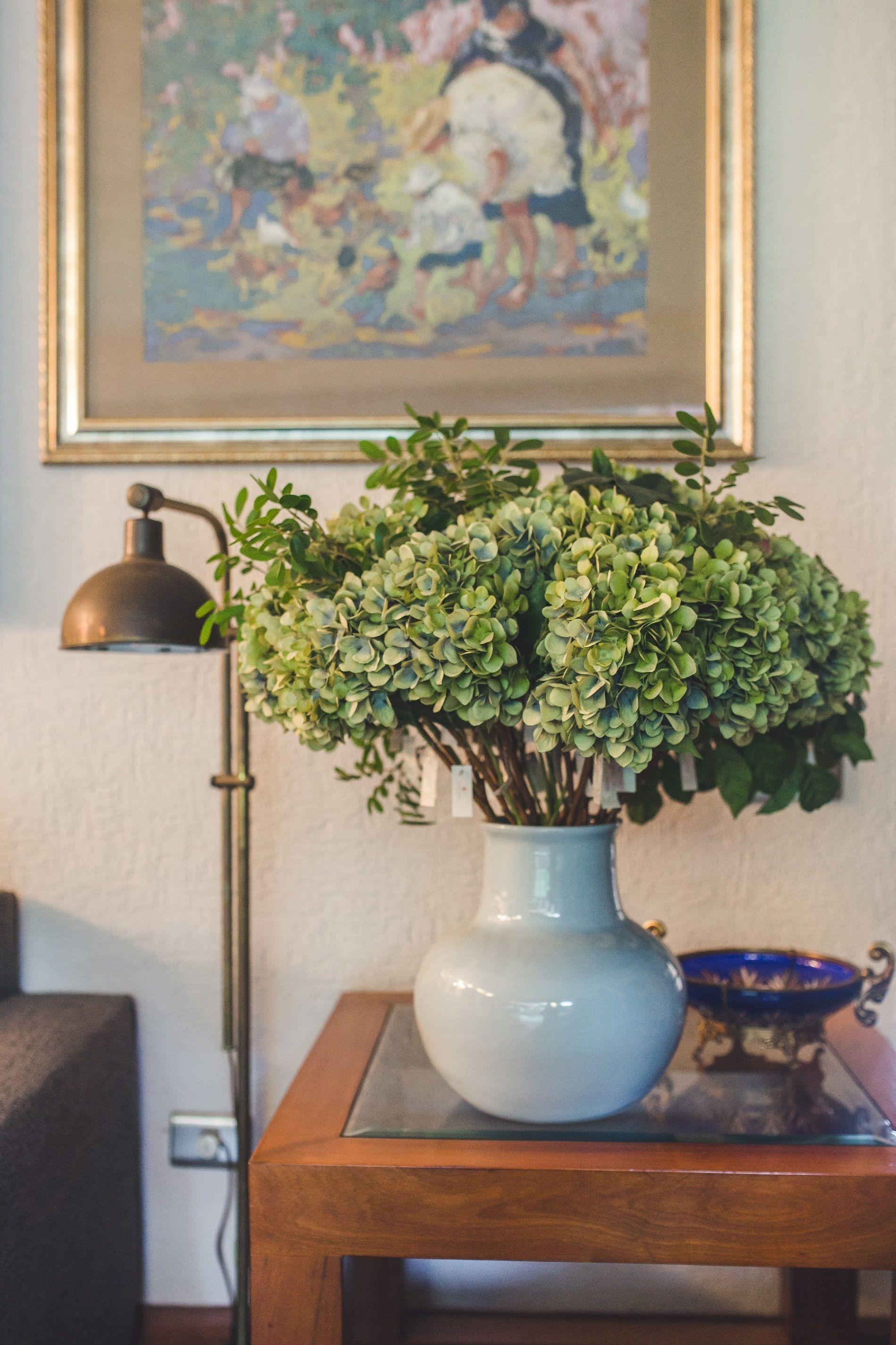 Hortensia Verde con Azul Flor Artificial by Le Bouquet 66 cm-4