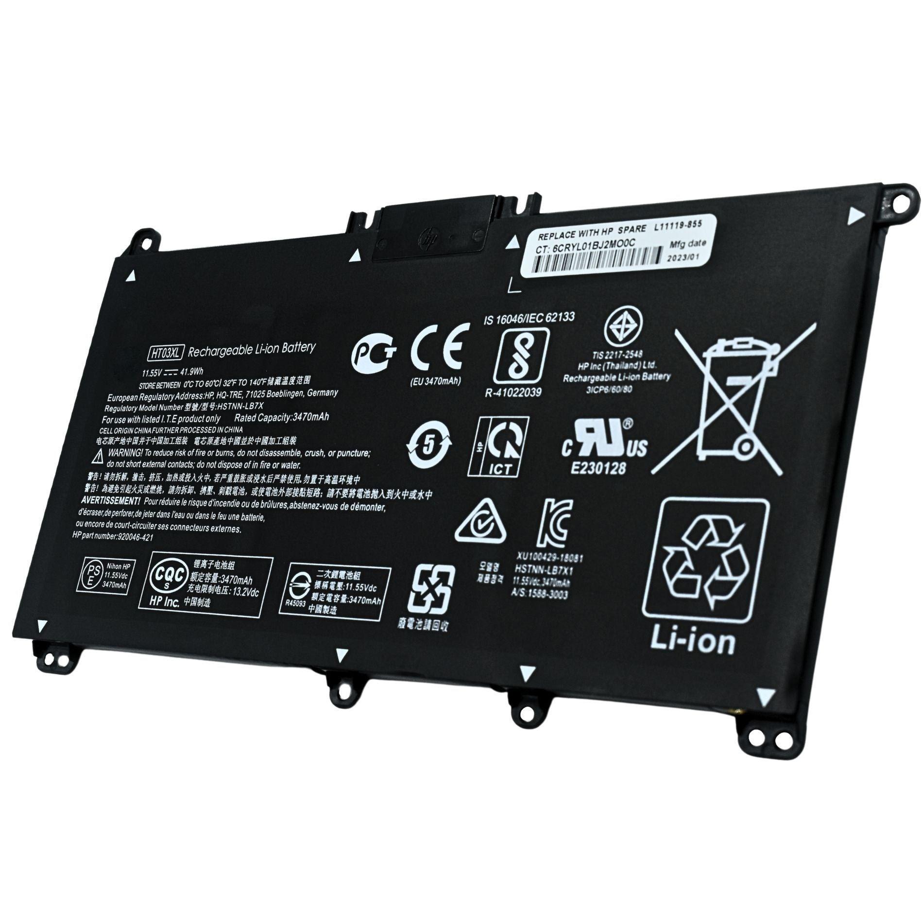 Bateria HT03XL para Notebook HP 14Q-CS, 14Q-CY, 14S-CR-0