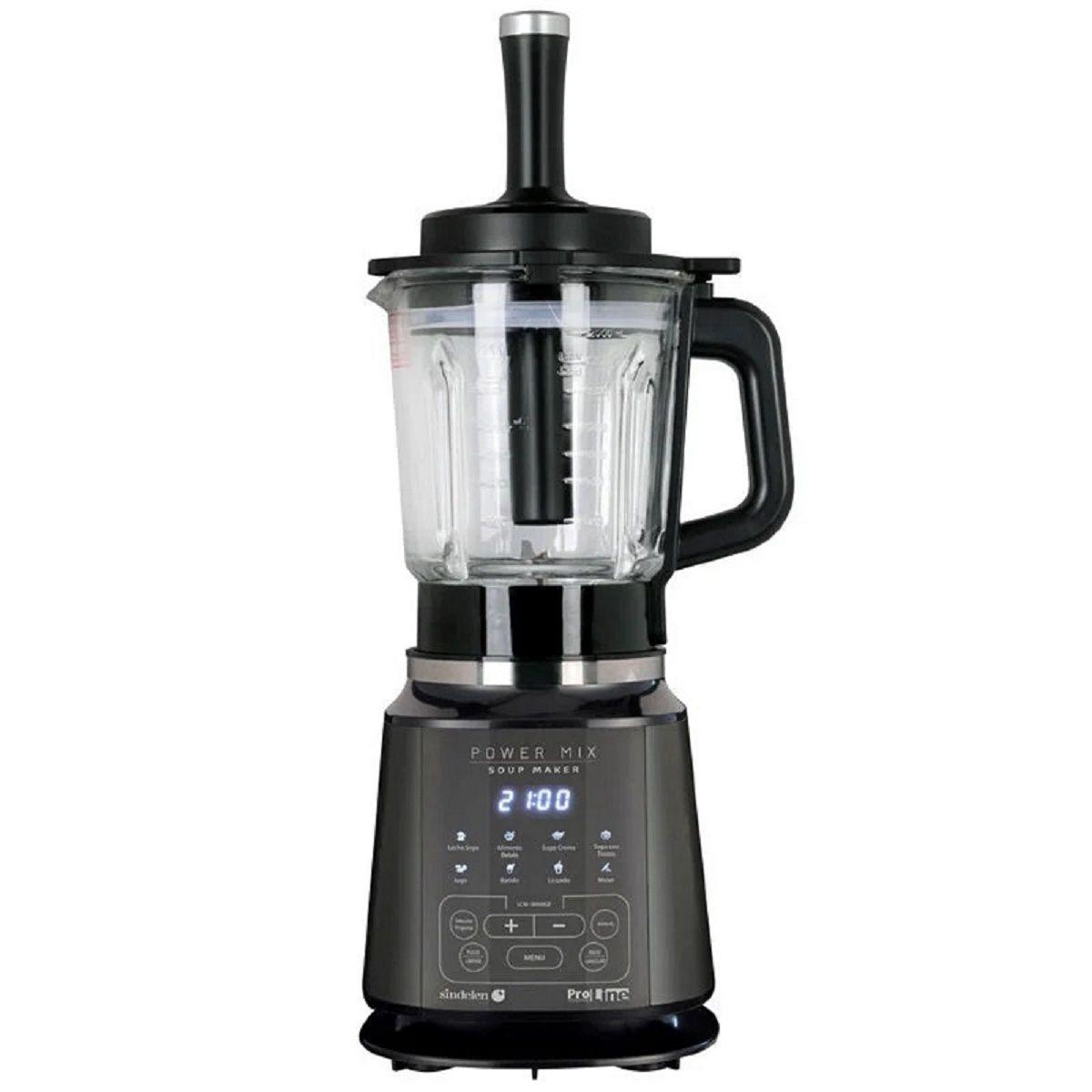 Licuadora Sindelen Power Mix 2 Lt Vidrio Plateado-0