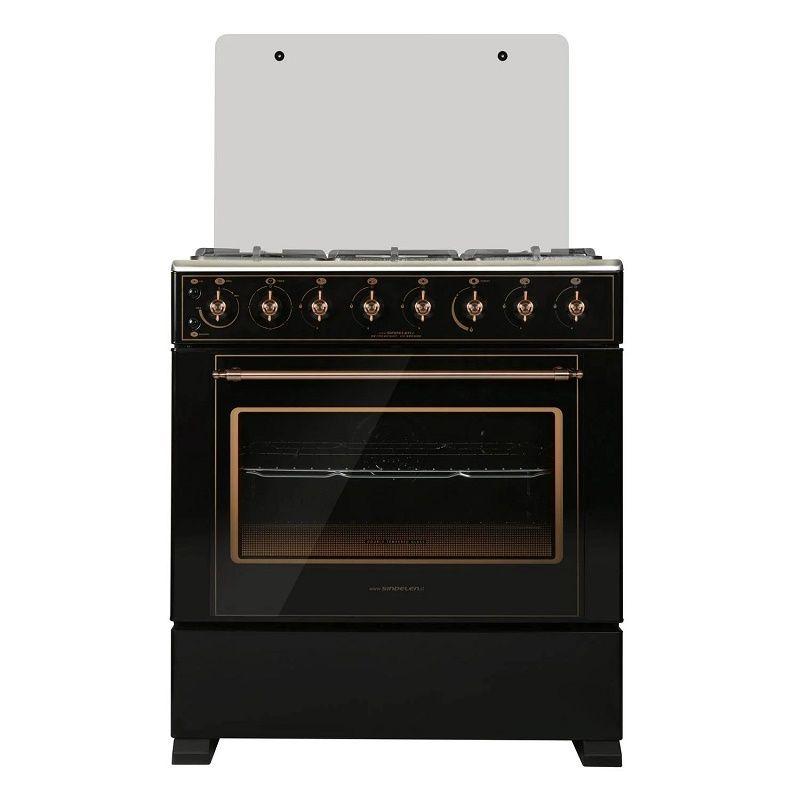 Cocina Gas 5 Quemadores Sindelen Nova Vita Ch-8850rd Negro-0