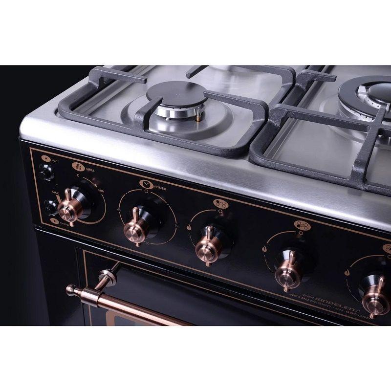 Cocina Gas 5 Quemadores Sindelen Nova Vita Ch-8850rd Negro-1