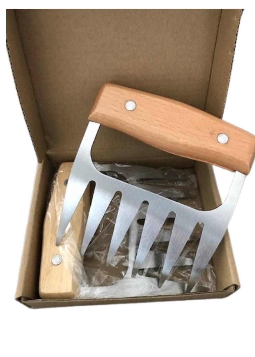Garras de Oso para tus asados. Set de 2 unidades de acero inoxidable y mango de madera-2