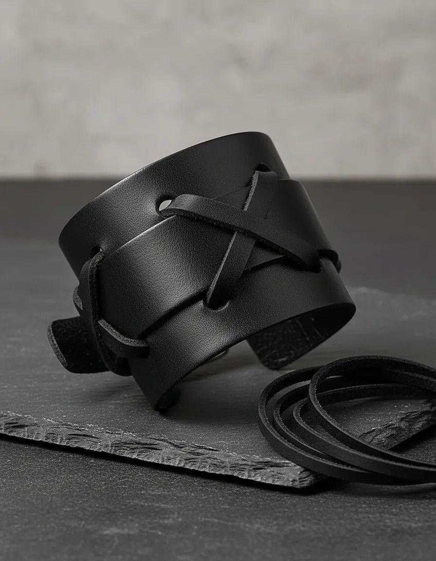 Brazalete Cuero Hombre Líneas-2