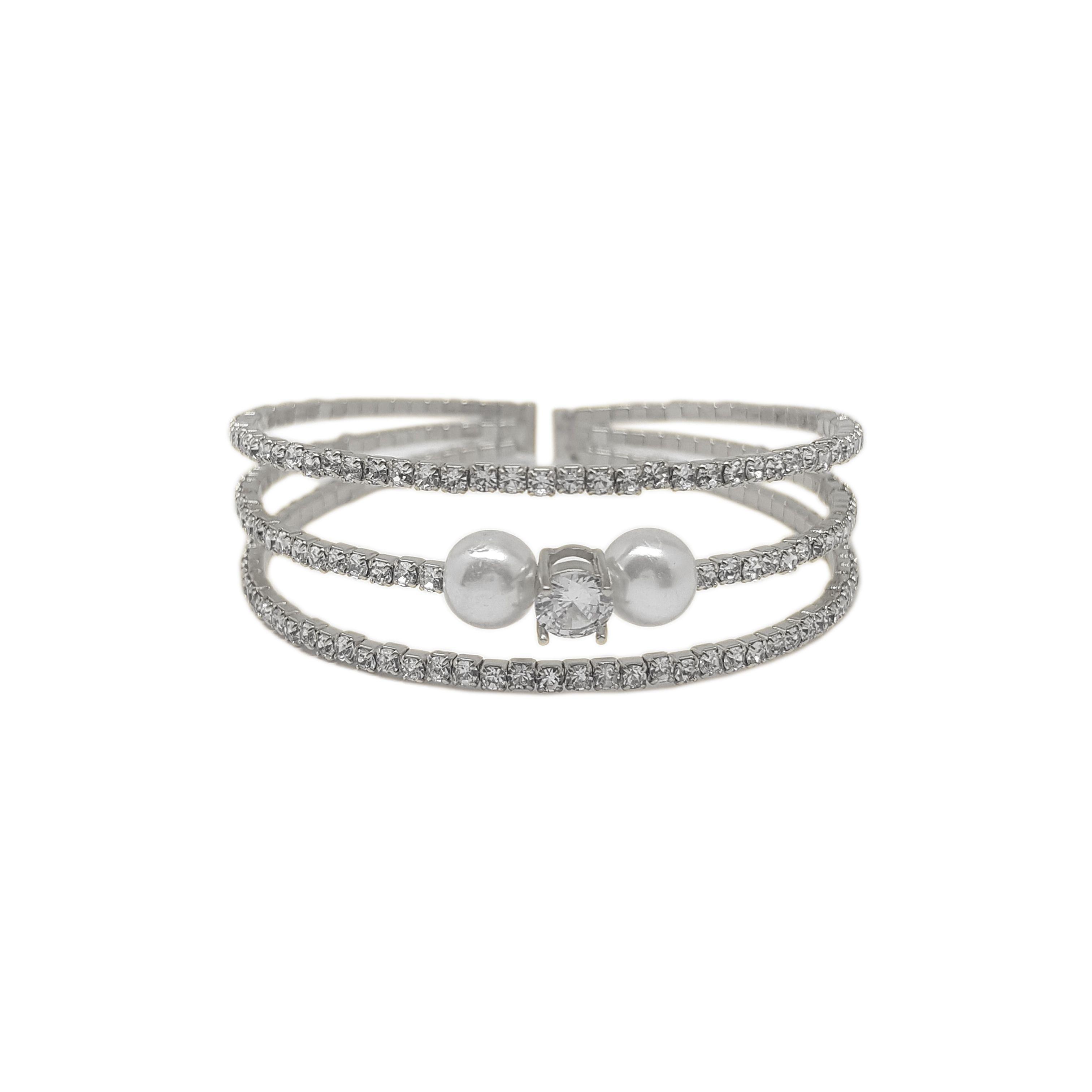 Brazalete / Pulsera Fantasía Para Fiesta De Strass Fake-0