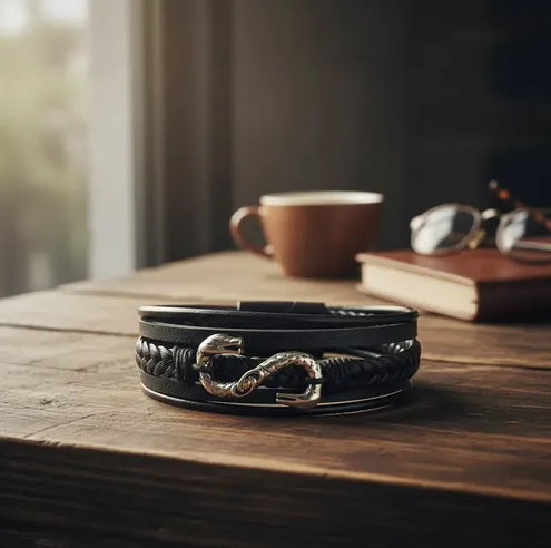 Pulsera De Ecocuero Y Fantasia Para Hombre Tipic-3