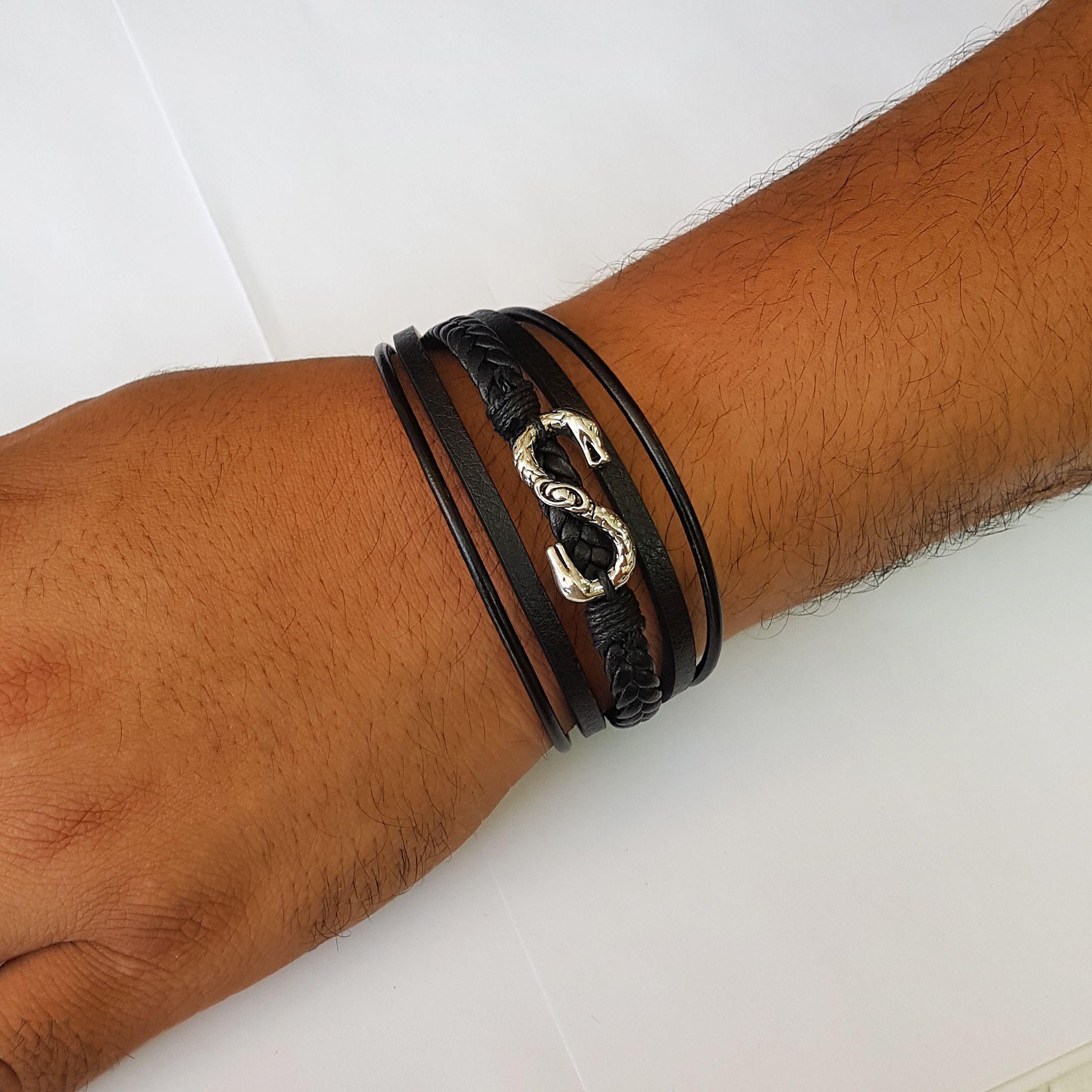 Pulsera De Ecocuero Y Fantasia Para Hombre Tipic-4