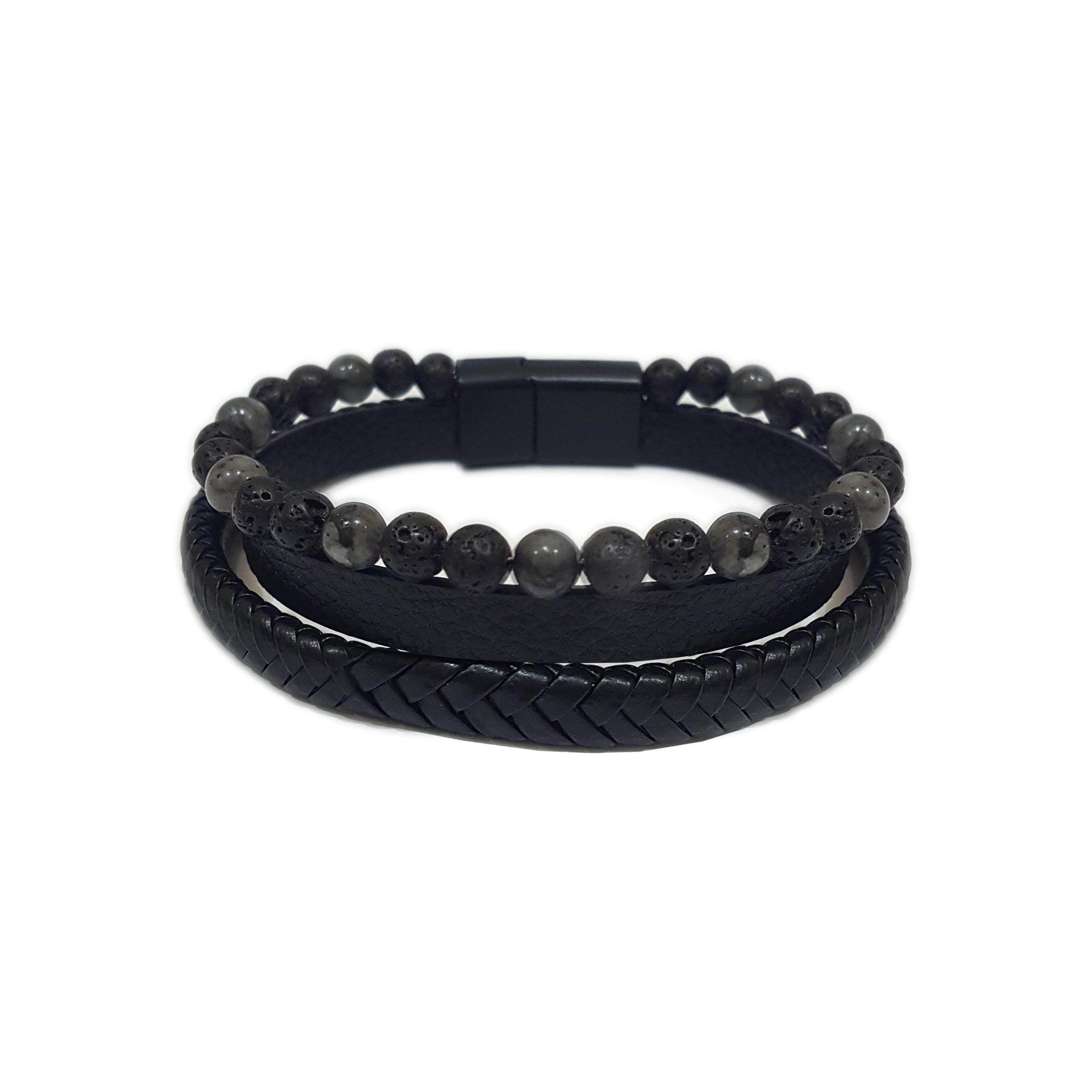 Pulsera De Ecocuero Para Hombre / Yuj-0