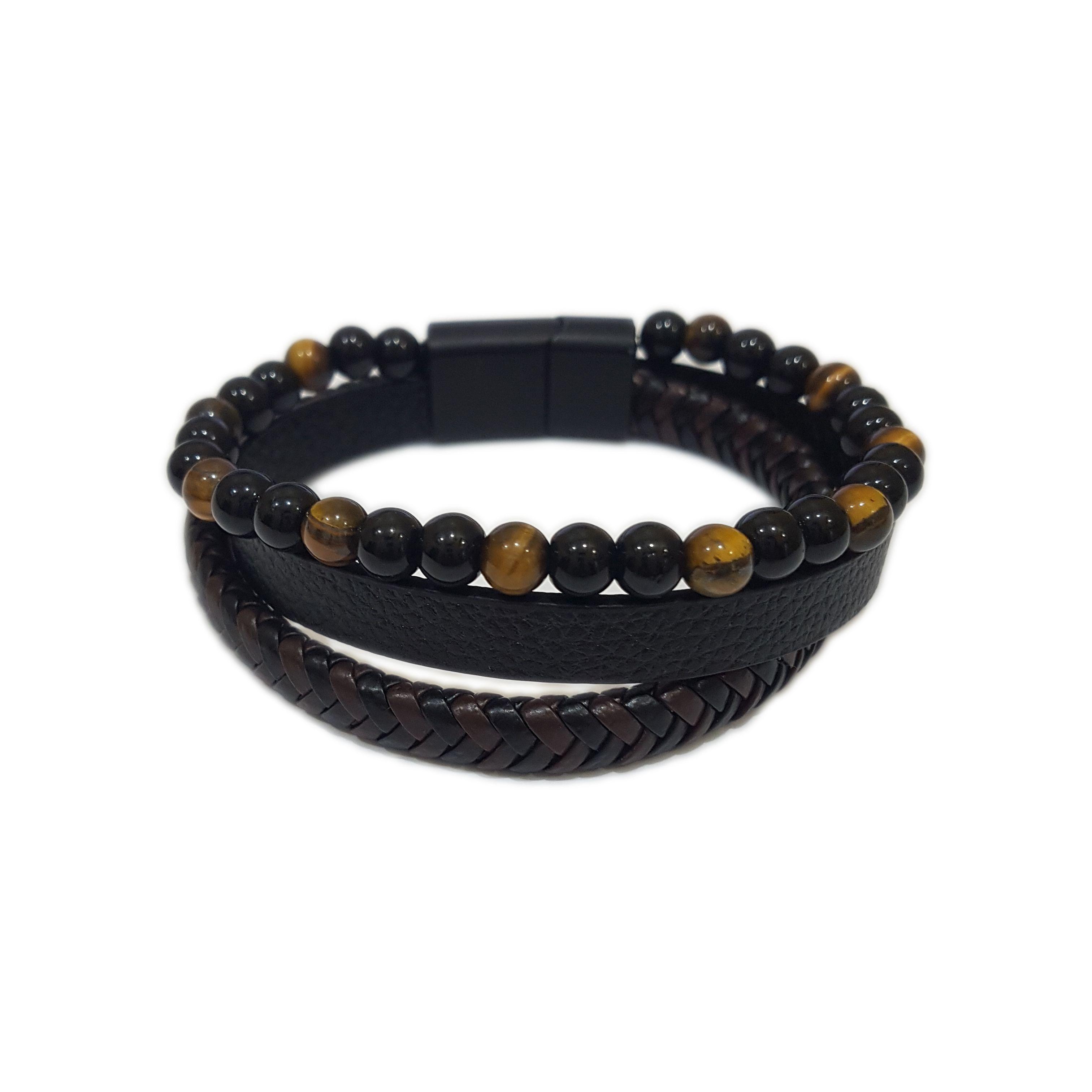Pulsera De Ecocuero Para Hombre / Yuj-0