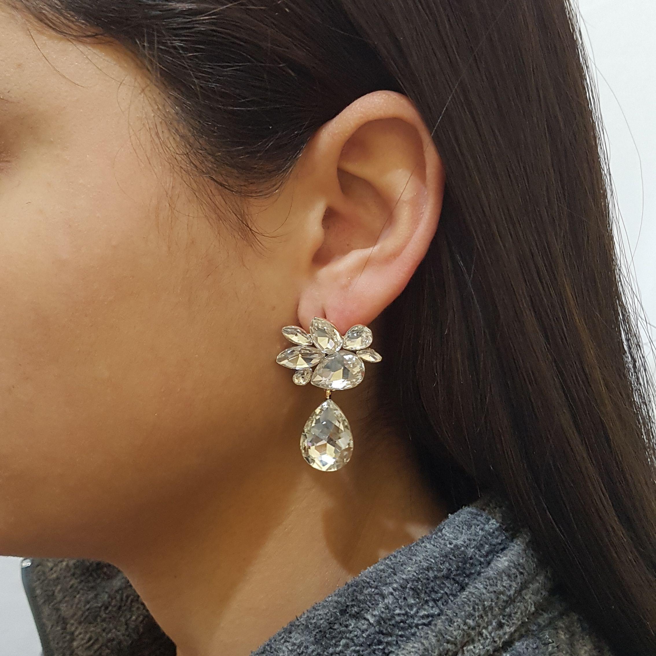 Aros De Fantasía Para Fiesta De Cristales Pendientes -1
