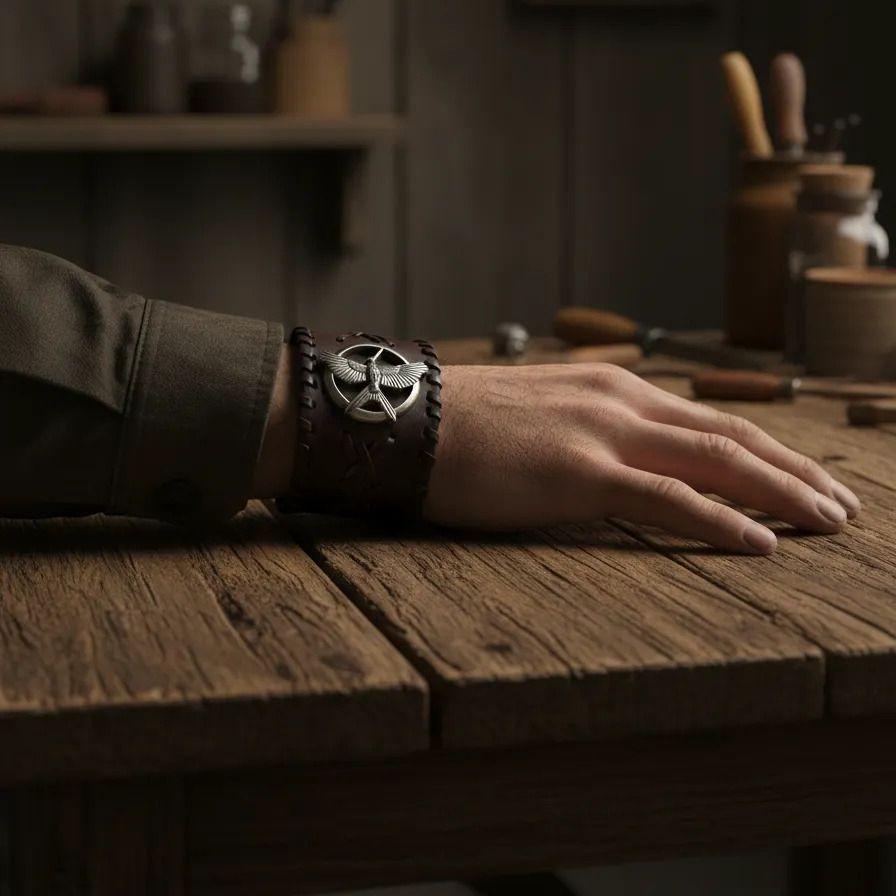 Brazalete Cuero Hombre Águila-3