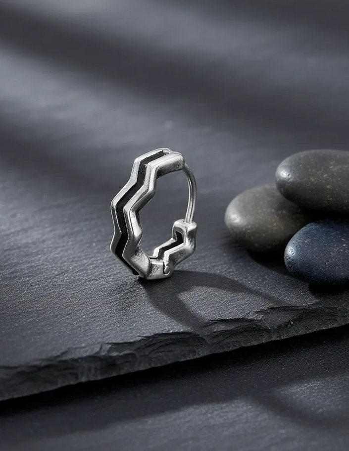 Aro Tipo Huggies Moderno Para Hombre Zig Zag-4