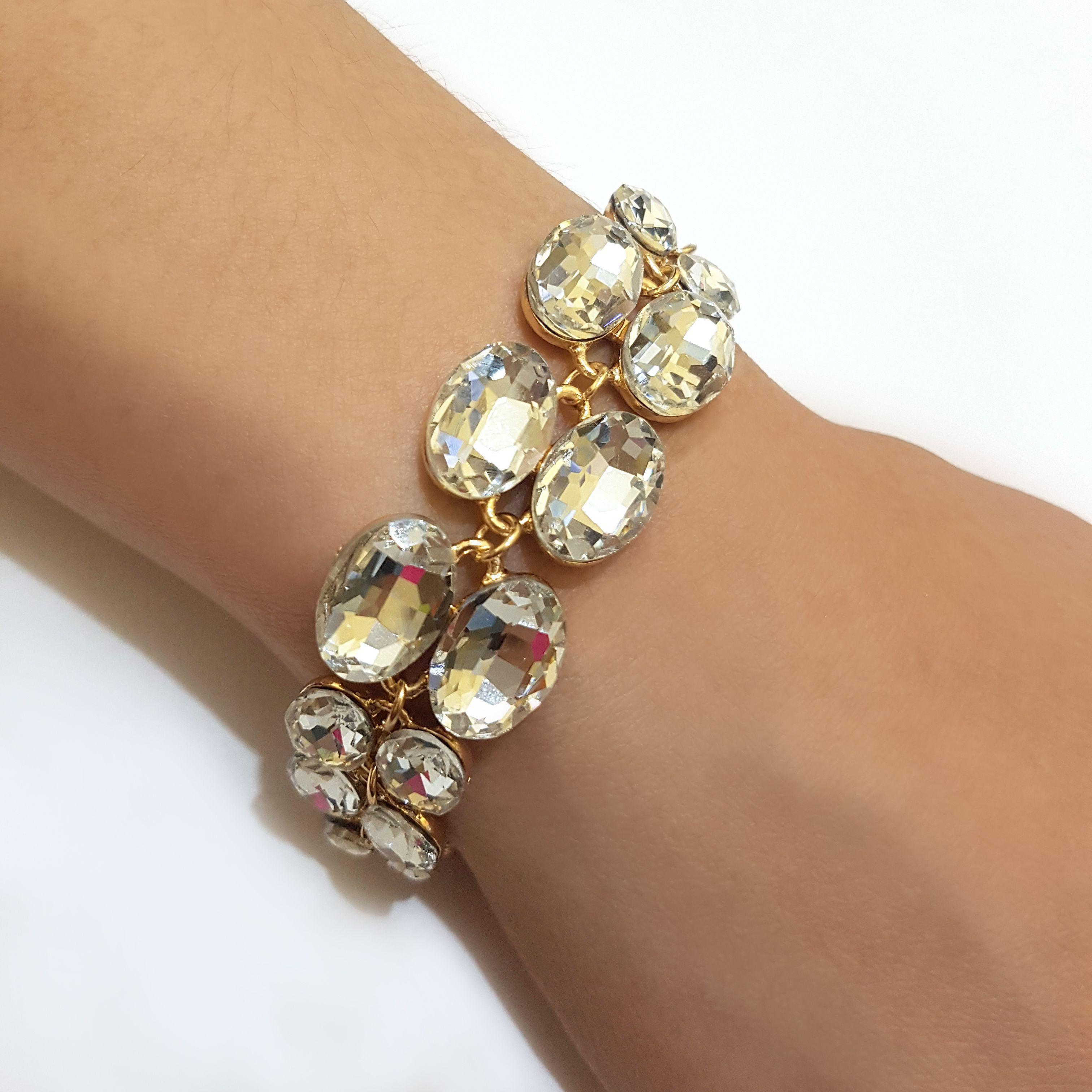 Brazalete / Pulsera Fantasía Para Fiesta De Cristales Omo-2