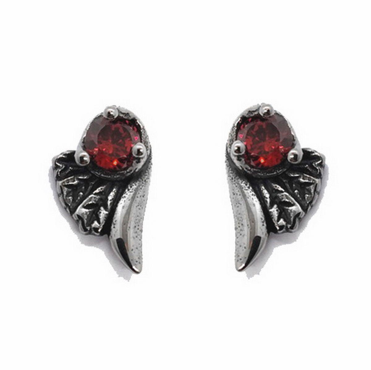 Aros Modernos Para Hombre Cristal Color Rojo-0