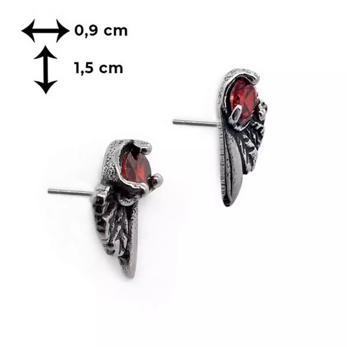 Aros Modernos Para Hombre Cristal Color Rojo-1