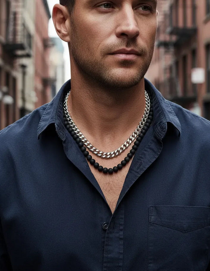 Collar De Hombre En Acero Jorge-2