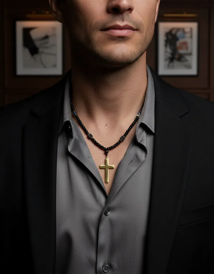 Collar De Hombre Cruz -2