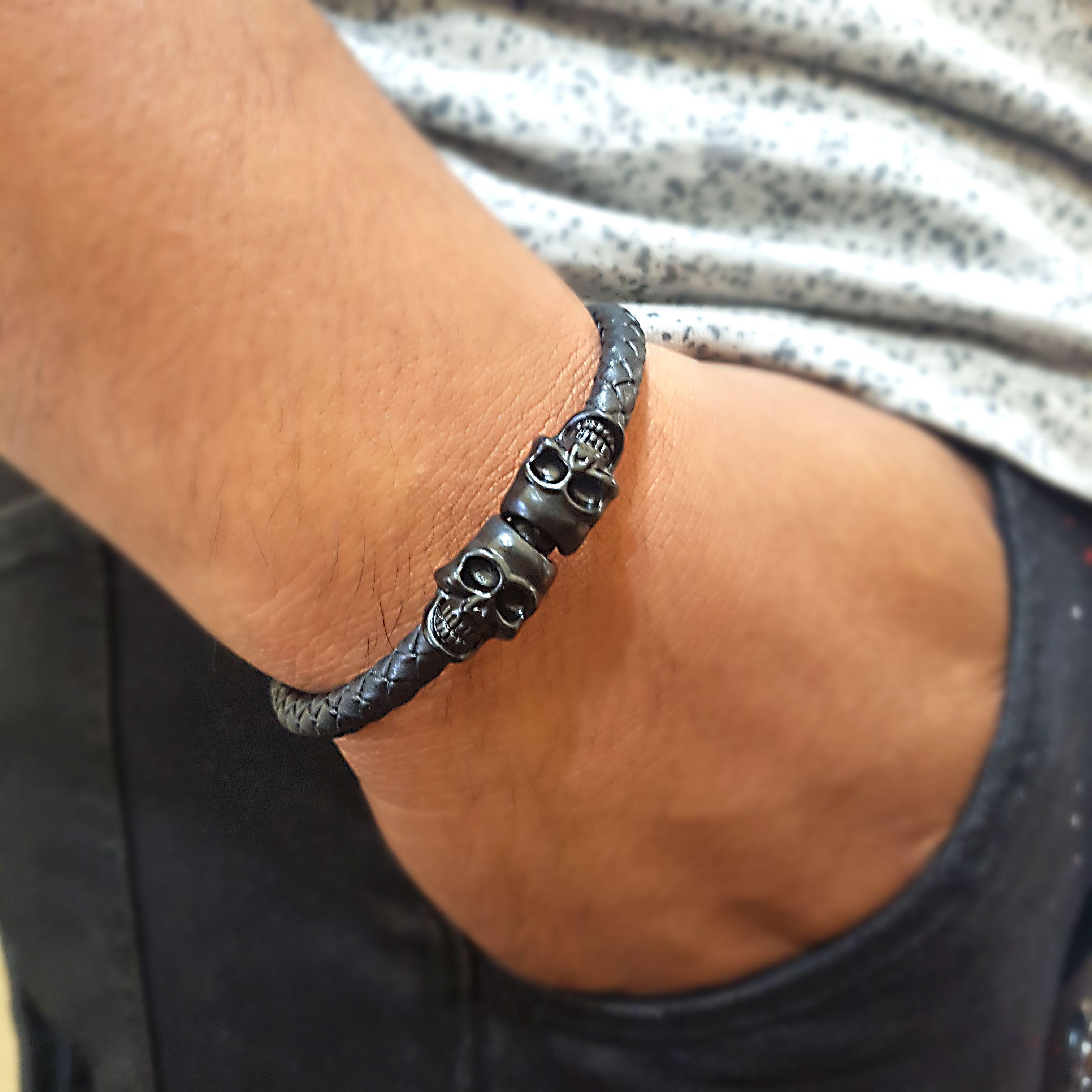 Pulsera De Ecocuero Y Fantasia Para Hombre Cap-3