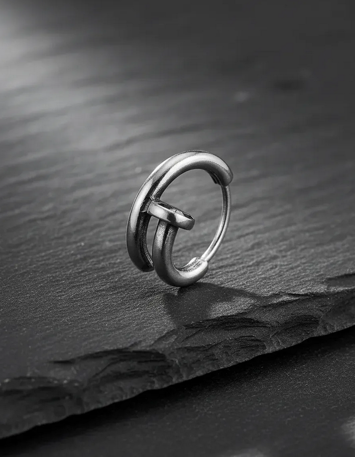 Aro Tipo Huggies Moderno Para Hombre Clavo-3