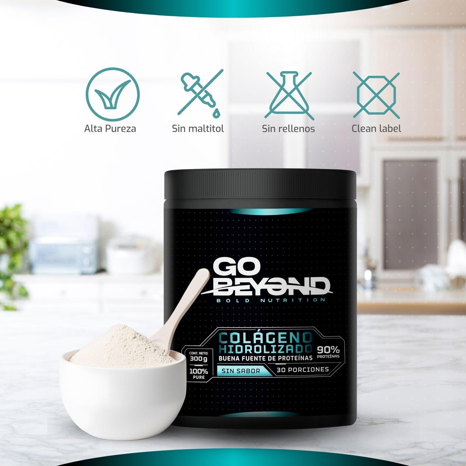 Colágeno Hidrolizado Puro 300g Sin Sabor Go Beyond-2