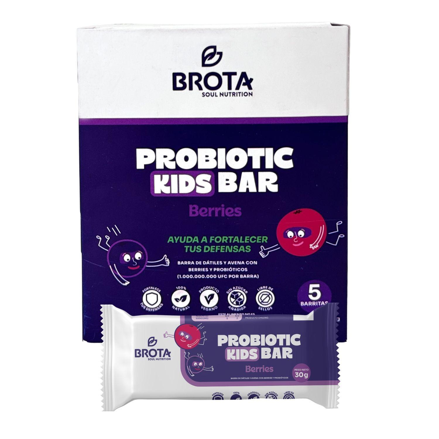 Caja de 5 barritas colacion para ninos con probioticos sabor Berries Brota-0