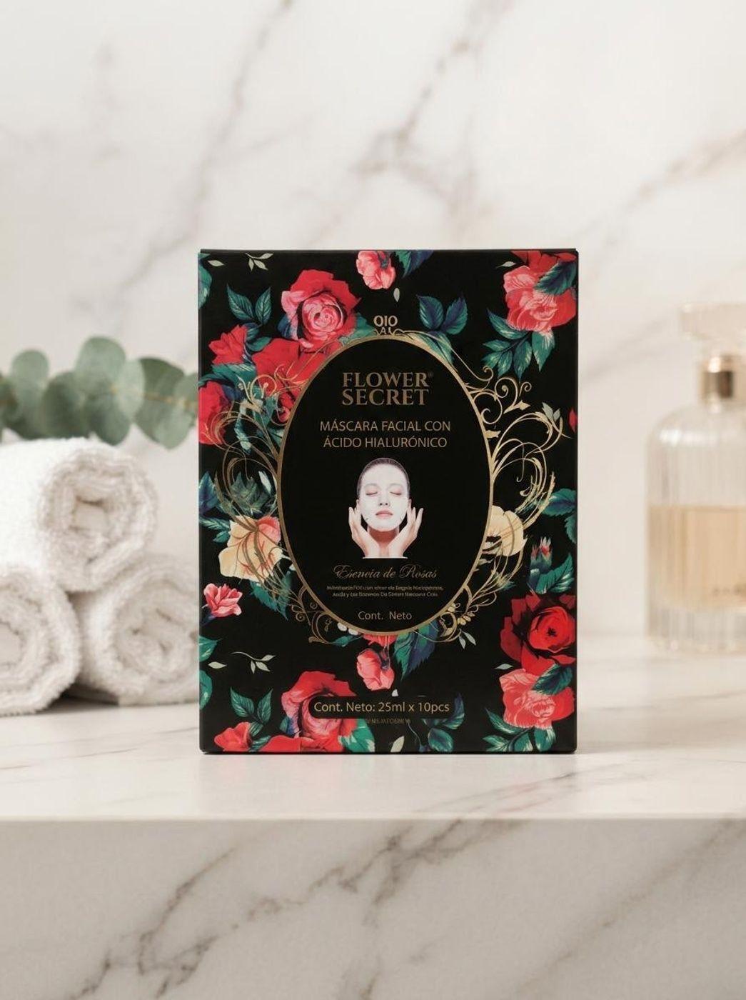 Mascarilla Facial Esencia de Rosas con Acido Hialuronico de Flower Secret-1