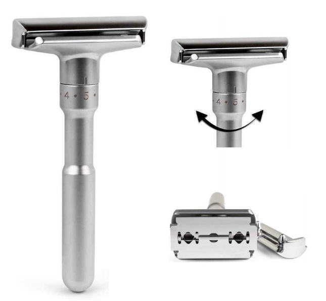 Safety Razor Maquina de Afeitar Clasica y Segura de Acero Inoxidable + 10 Hojas de Regalo-2