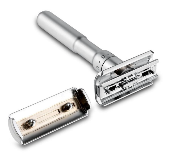 Safety Razor Maquina de Afeitar Clasica y Segura de Acero Inoxidable + 10 Hojas de Regalo-3