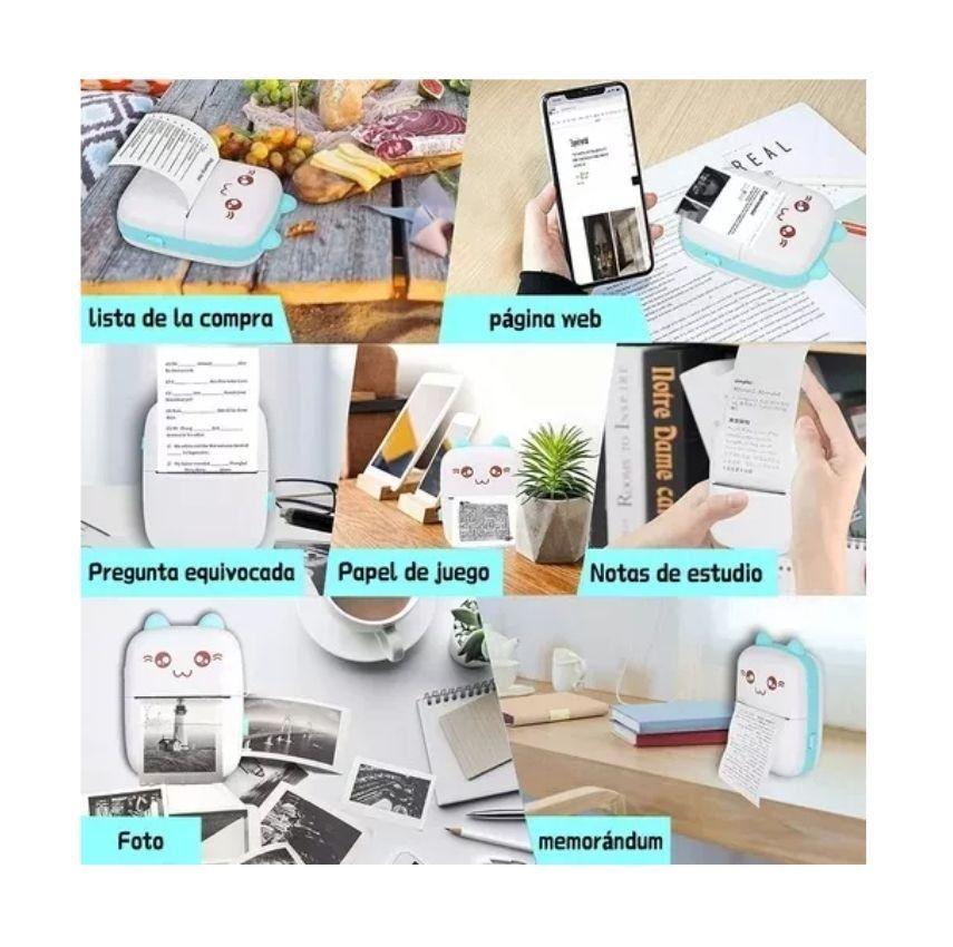 Mini Impresora Térmica Portátil Bluetooth Gatito-6