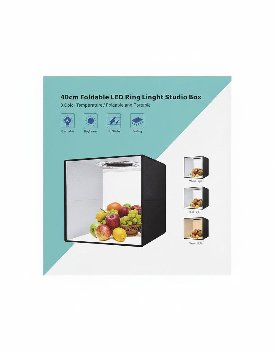 Estudio Fotografico Portatil 40x40cm Caja De Luz Para Foto-2