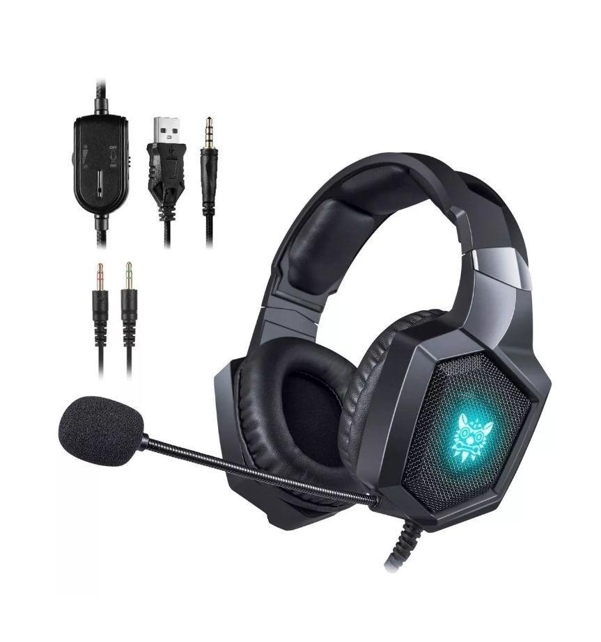 Audífonos Gamer Onikuma K8 Color Negro Con Luz Rgb Led-1