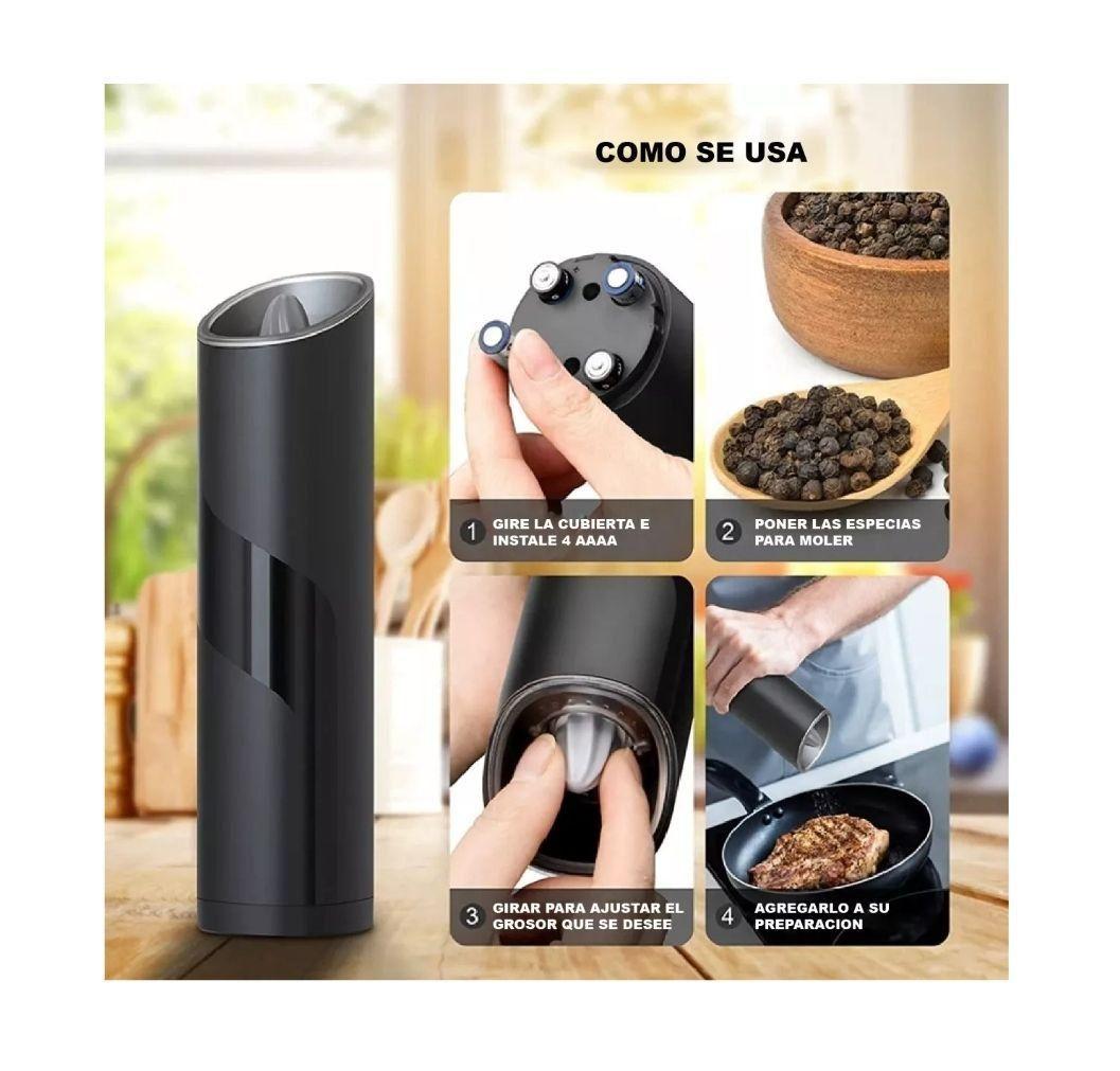 Molinillo Eléctrico De Pimienta Sal Especias-5