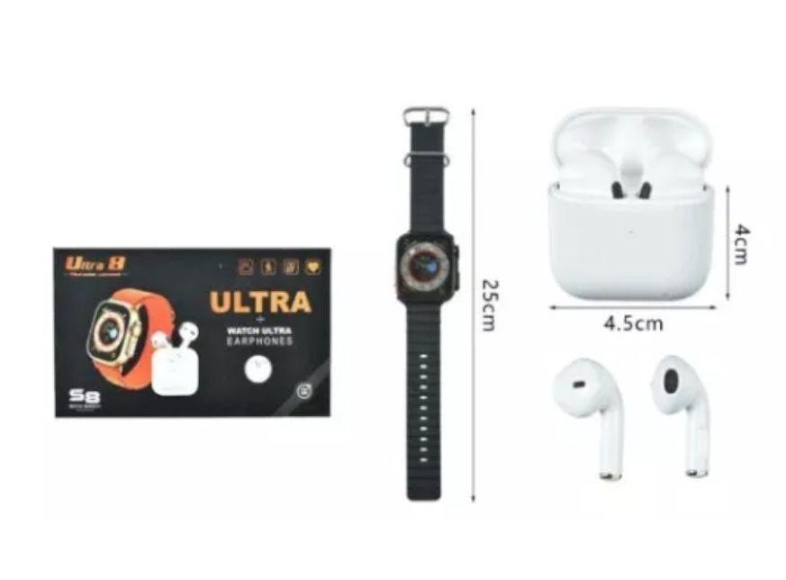 Set Reloj Smart Watch Serie 8 + Audifonos Inalambricos-1