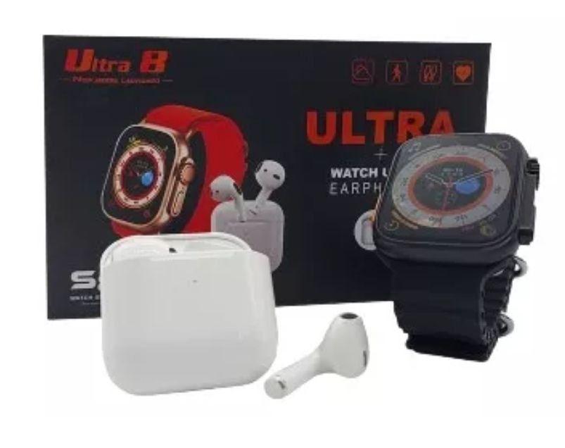 Set Reloj Smart Watch Serie 8 + Audifonos Inalambricos-2