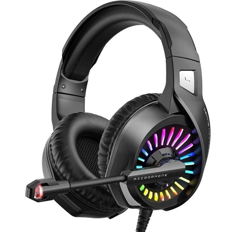 Audifono Para Gamer Con Microfo Con 2 Plug 3,5mm Con Luz Rgb-1