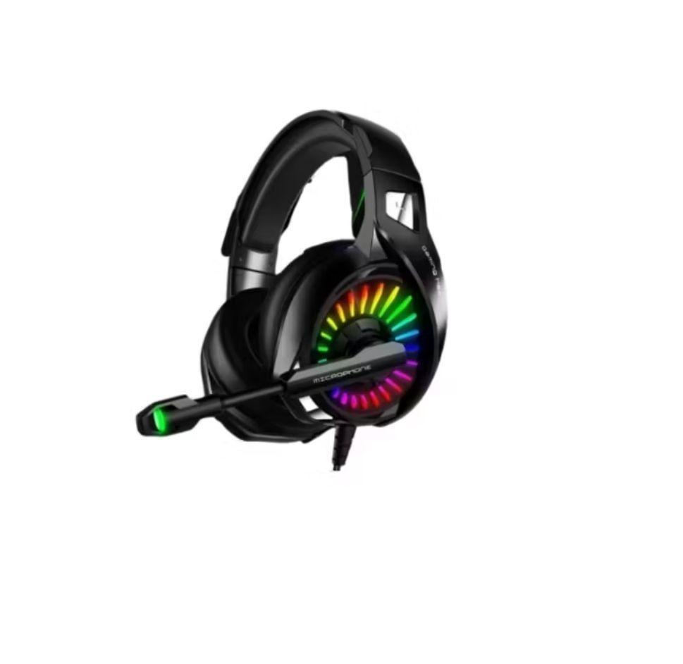 Audifono Para Gamer Con Microfo Con 2 Plug 3,5mm Con Luz Rgb-2