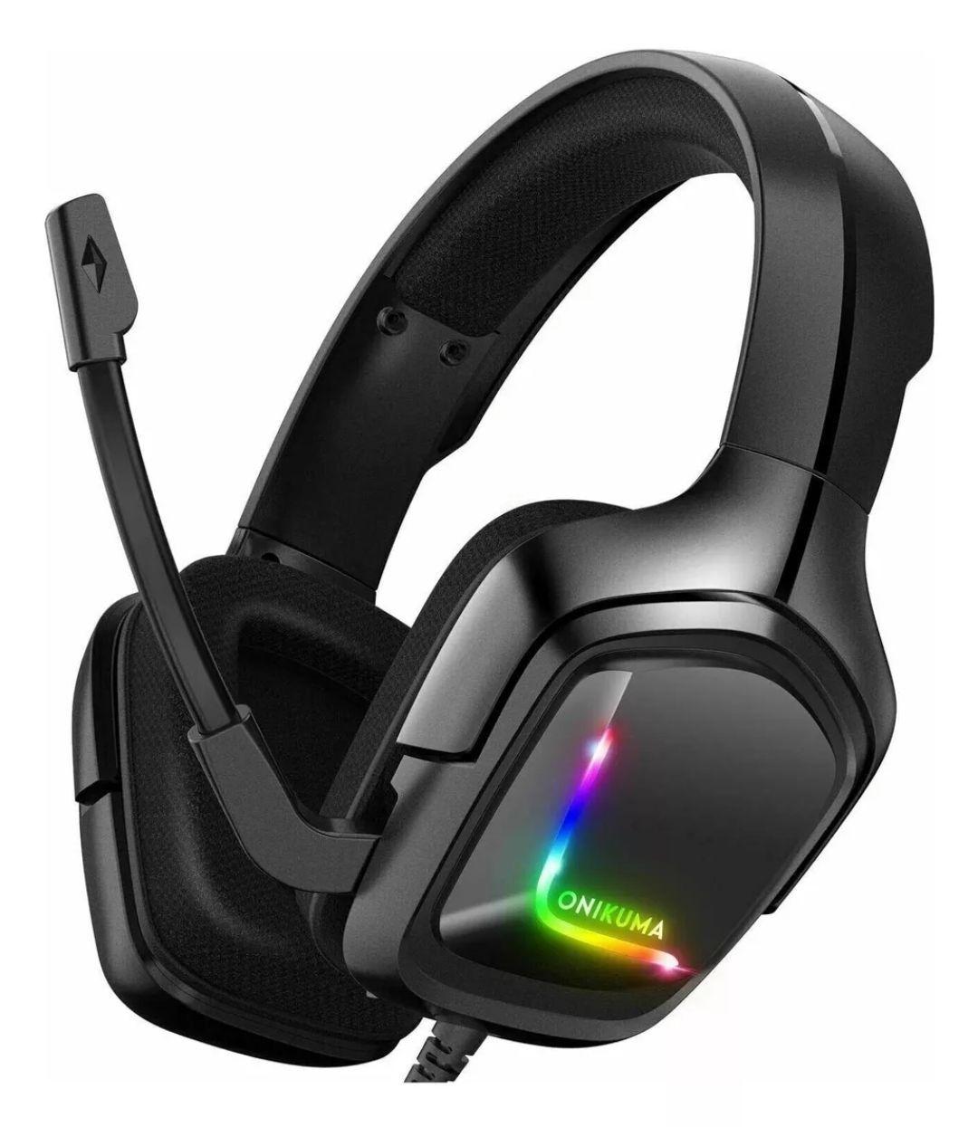 Audífonos gamer Onikuma K20 Color Negro con luz rgb LED-0