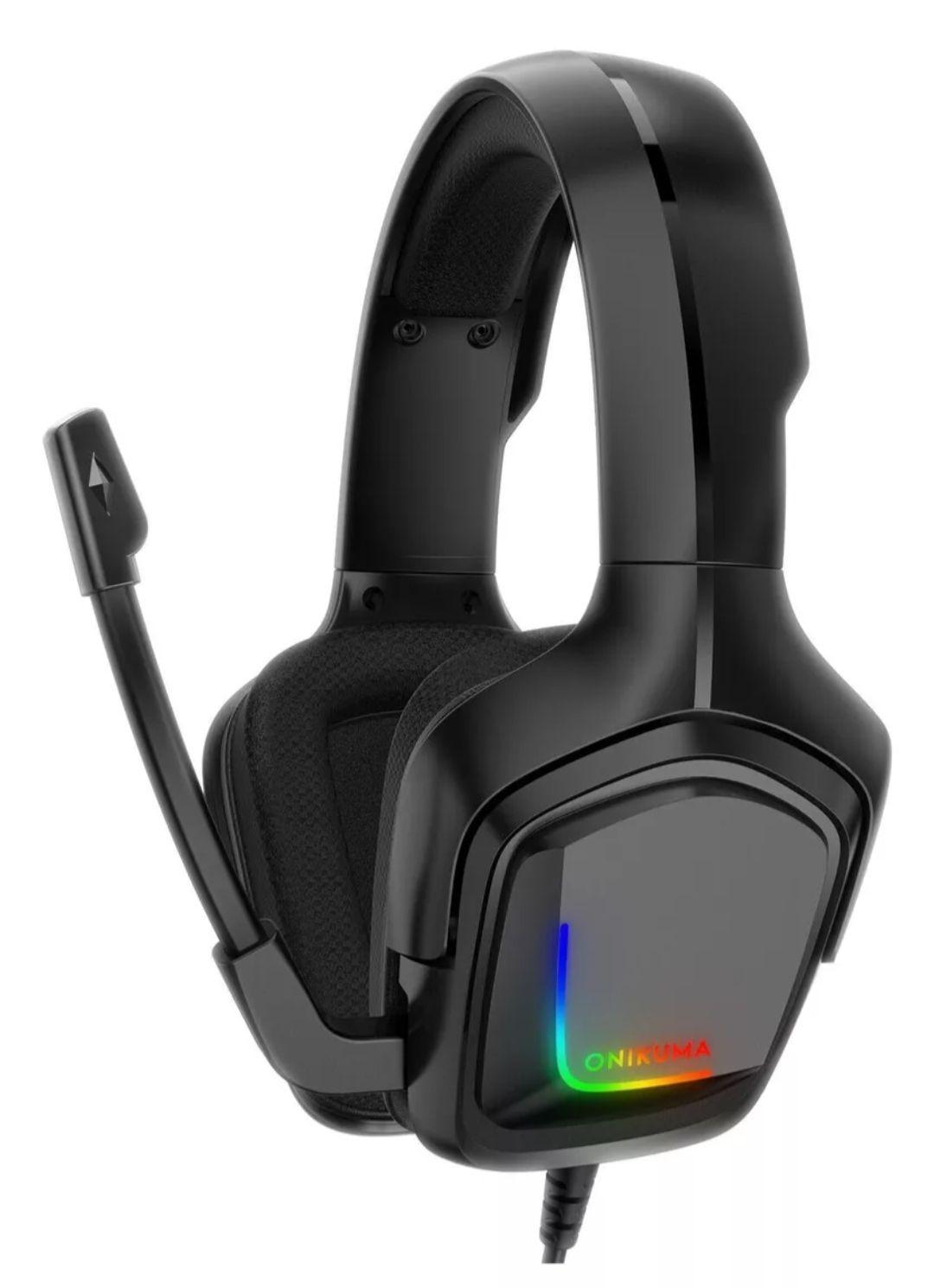 Audífonos gamer Onikuma K20 Color Negro con luz rgb LED-3