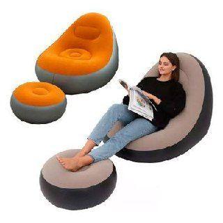 Sofa Tumbona Silla Inflable Reposa Pies Puff X L Inflador Celeste-0