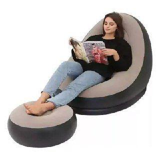 Sofa Tumbona Silla Inflable Reposa Pies Puff X L Inflador Celeste-2