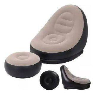 Sofa Tumbona Silla Inflable Reposa Pies Puff X L Inflador Celeste-4