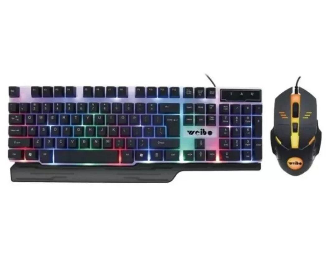 Kit de teclado y mouse gamer Weibo WB-550 color negro