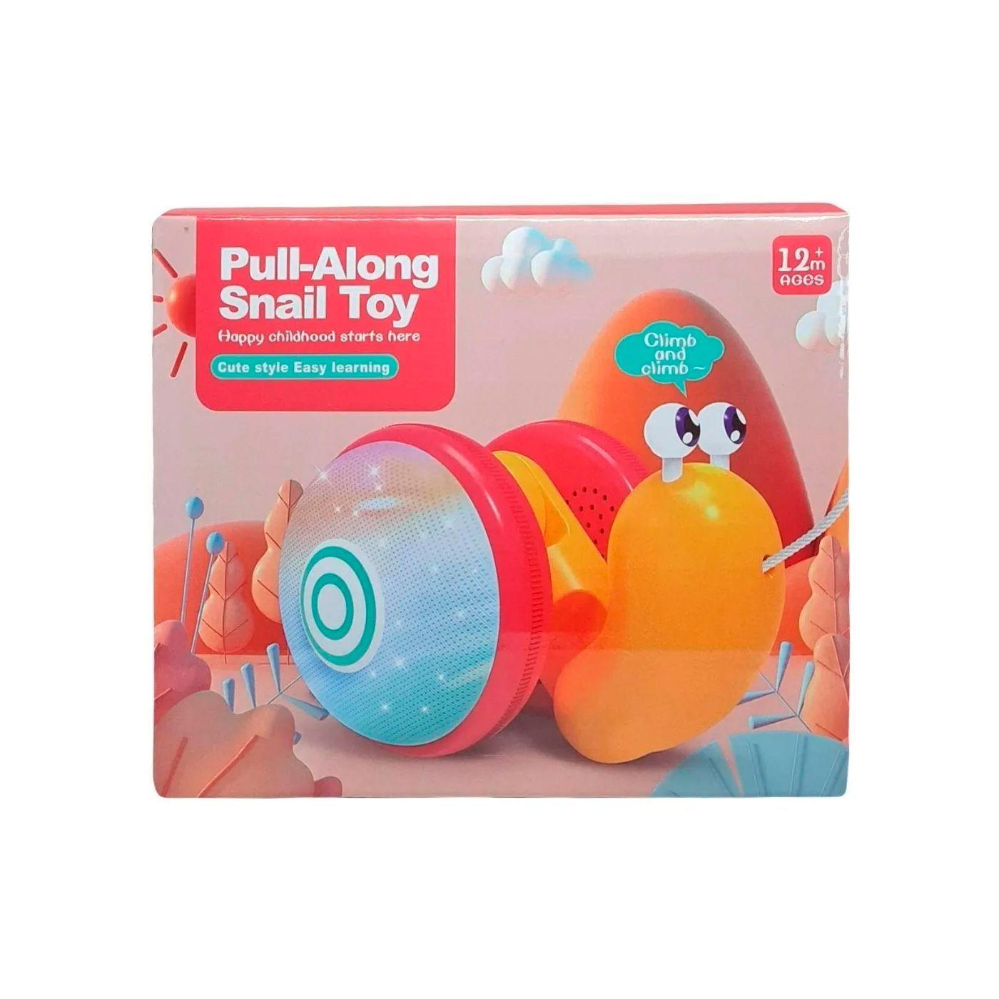 Juguete Para Niños de Arrastre Con Luces Led en Forma de Caracol Verde Azul-6