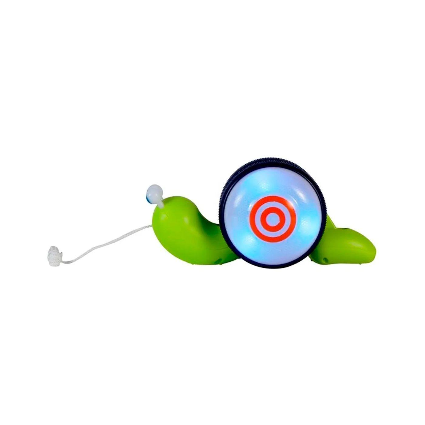 Juguete Para Niños de Arrastre Con Luces Led en Forma de Caracol Verde Azul-3