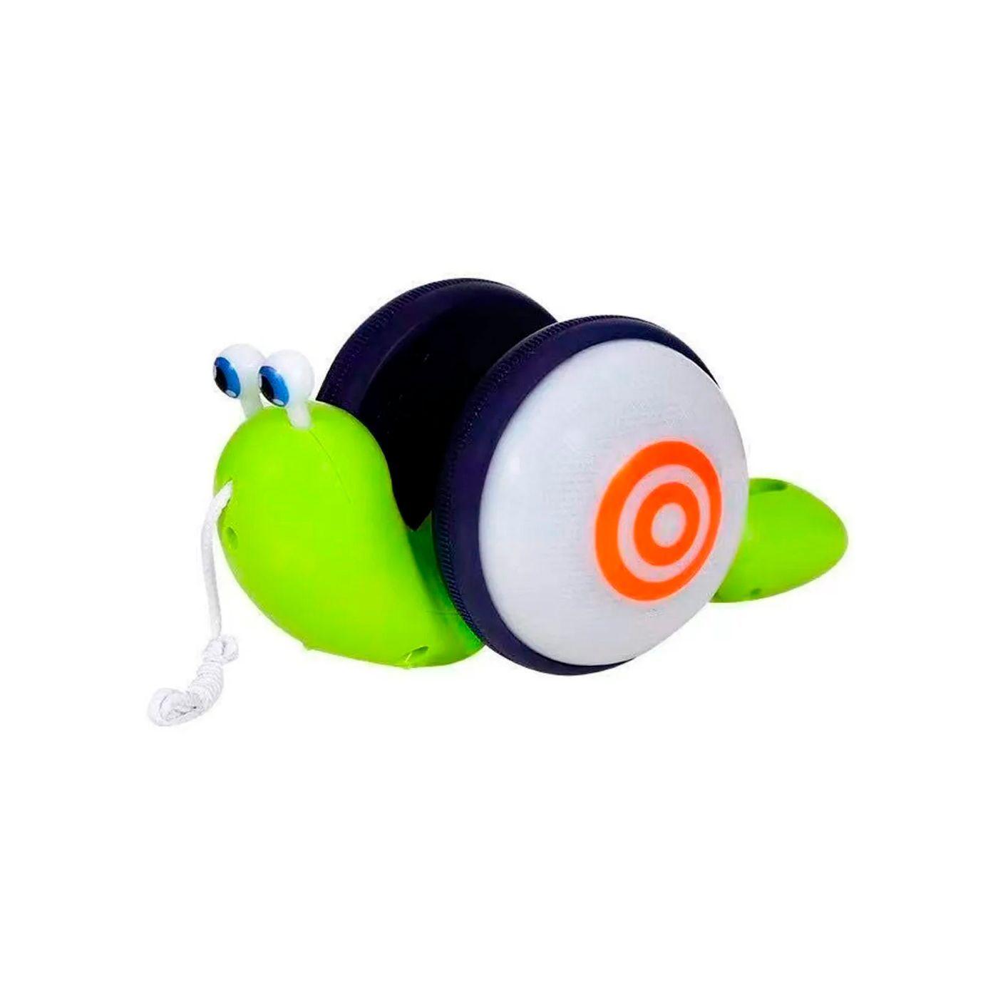 Juguete Para Niños de Arrastre Con Luces Led en Forma de Caracol Verde Azul-5