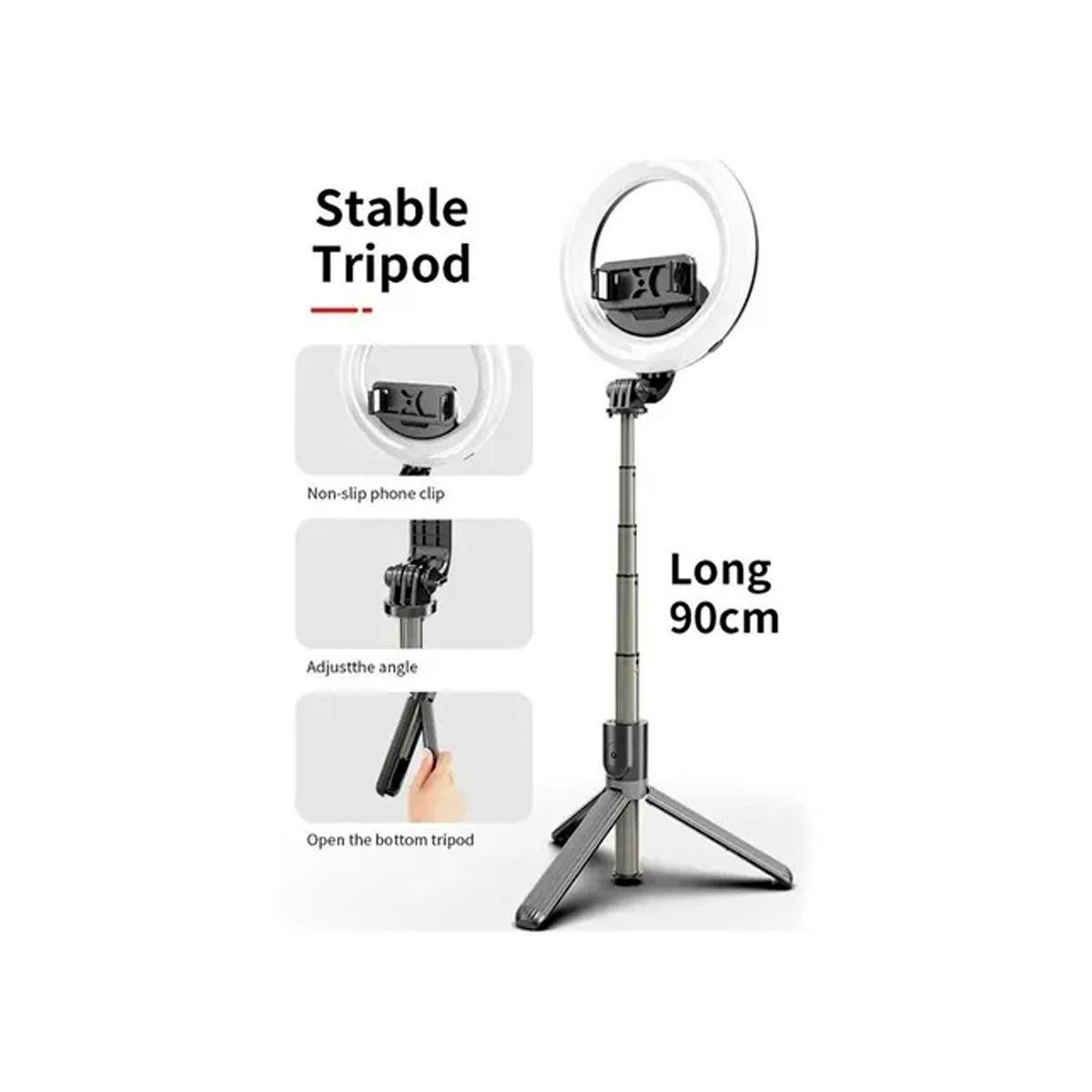 Aro De Luz Led Selfie Stick Monopod Con Tripode Bluetooth-3